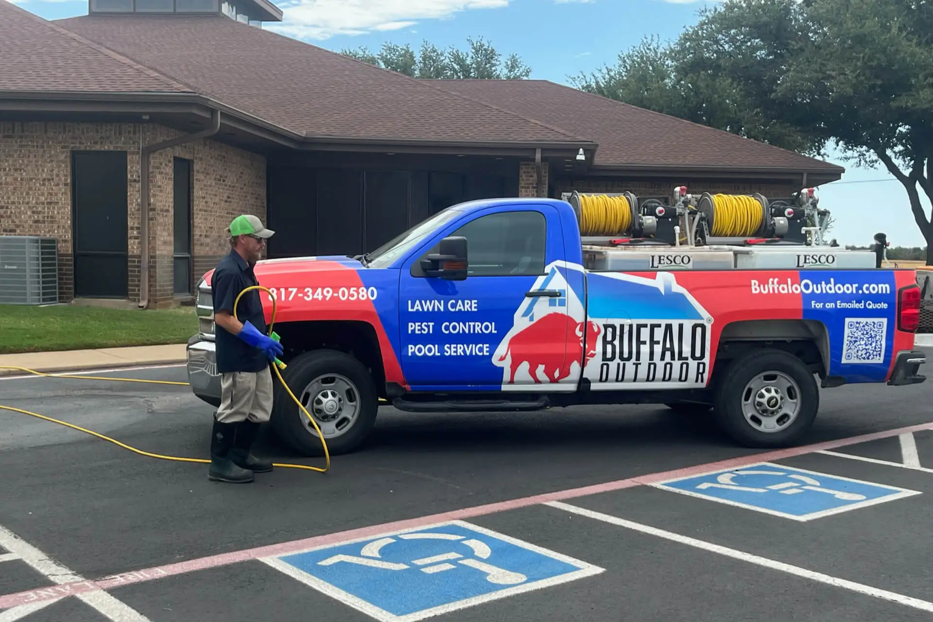 Buffalo Outdoor work trucks in Keller, Texas.