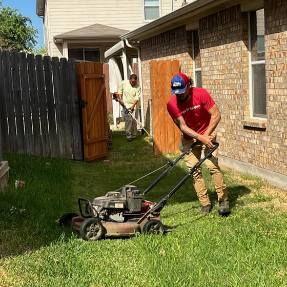 Buffalo Outdoor providing lawn mowing service in Saginaw, TX.